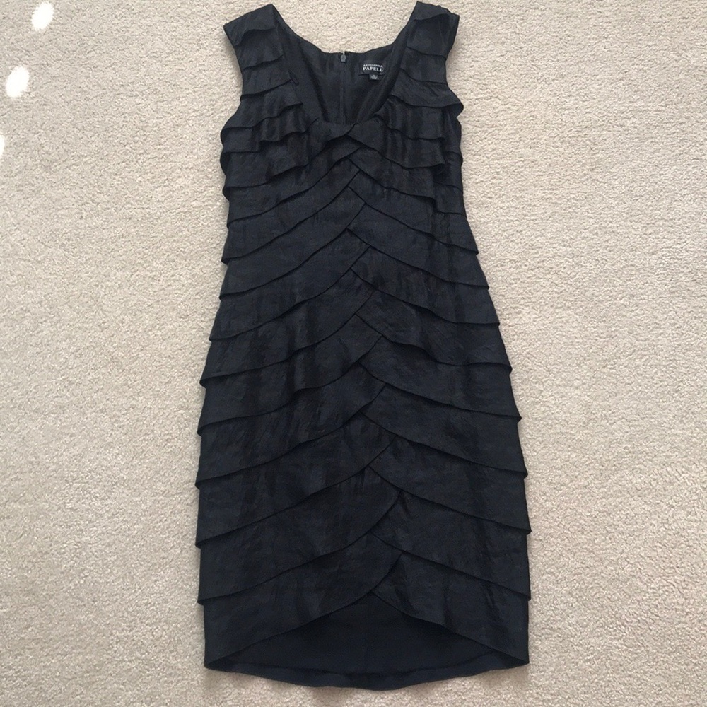 Adrianna Papell fitted black semi formal dress